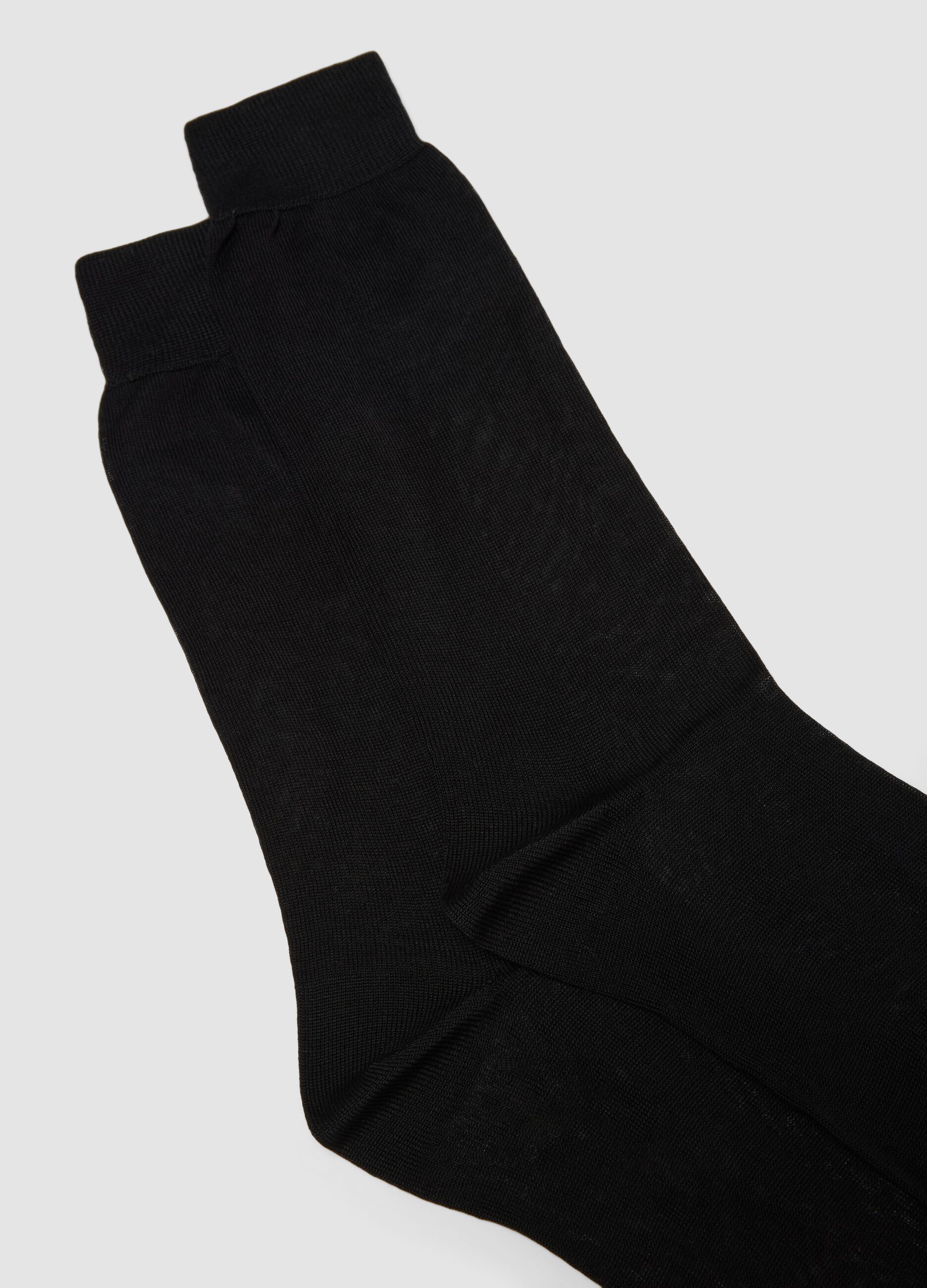 Three-pack of black socks in pure cotton Fil d&rsquo;&Eacute;cosse