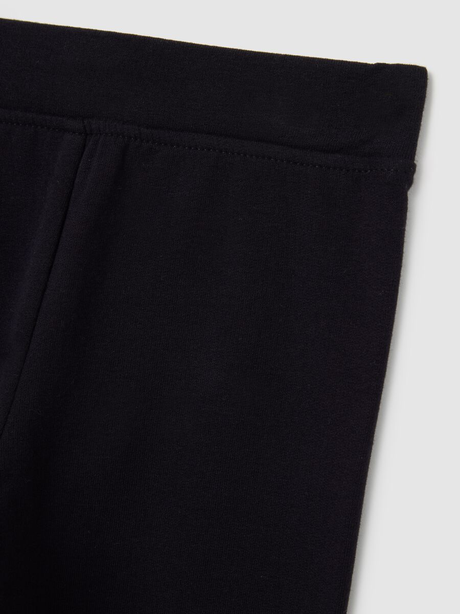 Girls' black skinny fit cotton leggings_2