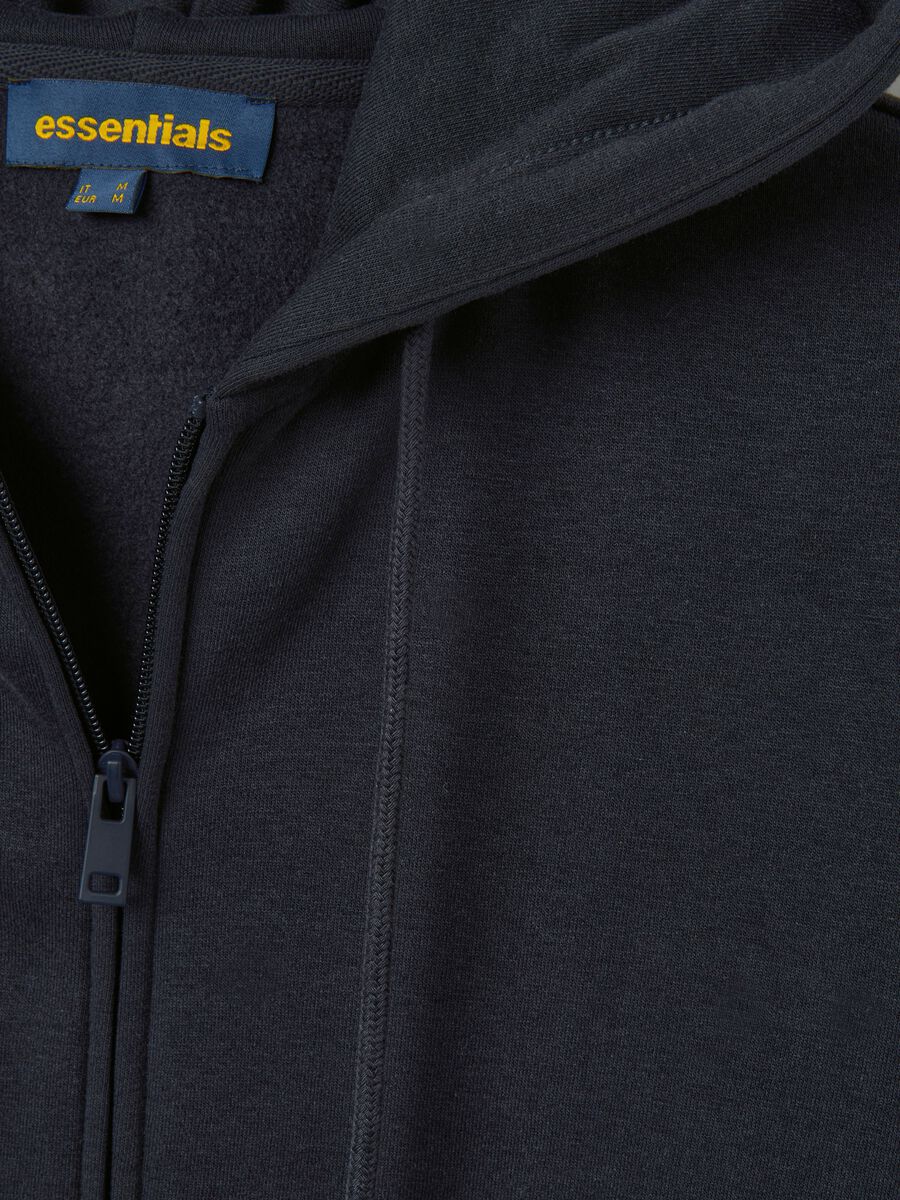 Felpa in misto cotone blu regular fit con zip_5