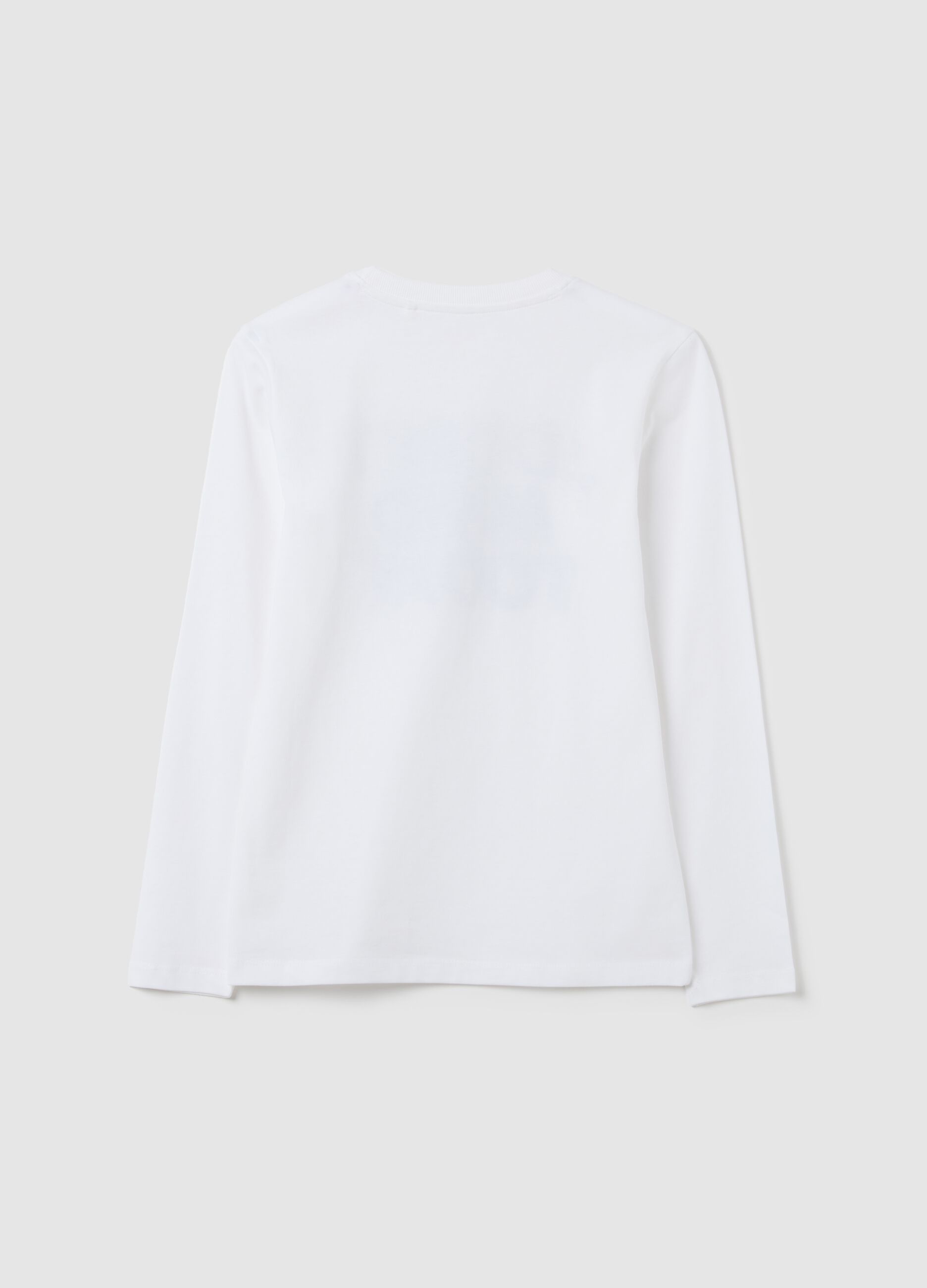 Boy's long white cotton top, regular fit