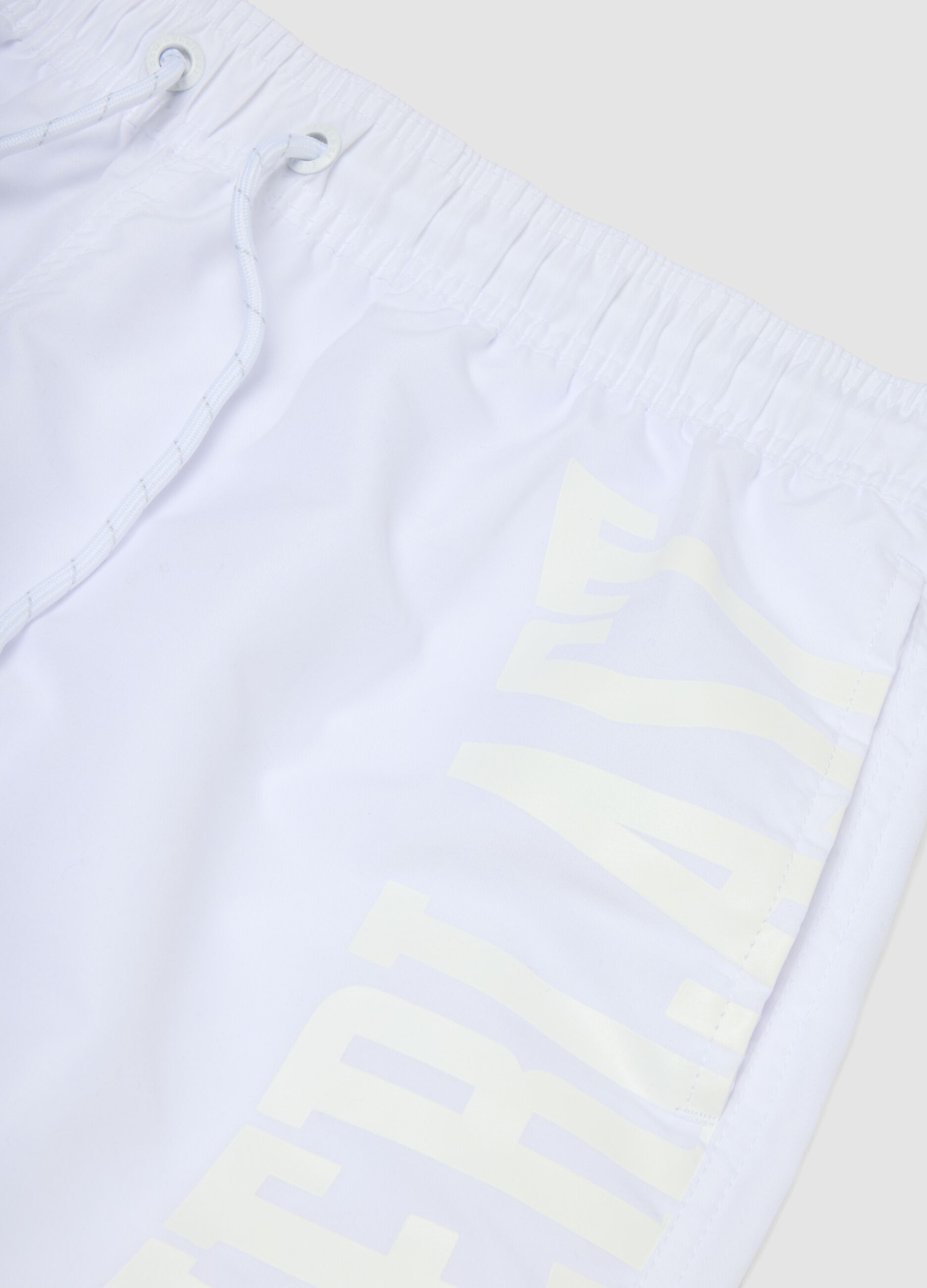 Costume boxer bianco con coulisse