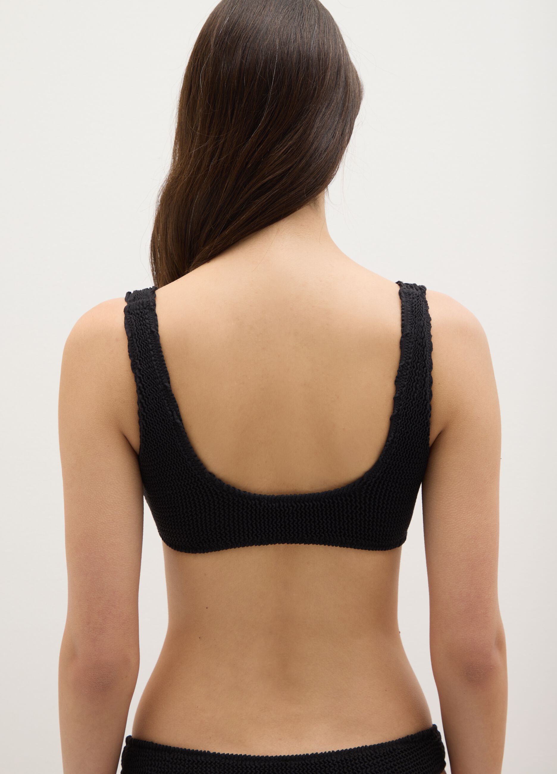 Women's stretch fabric black bikini