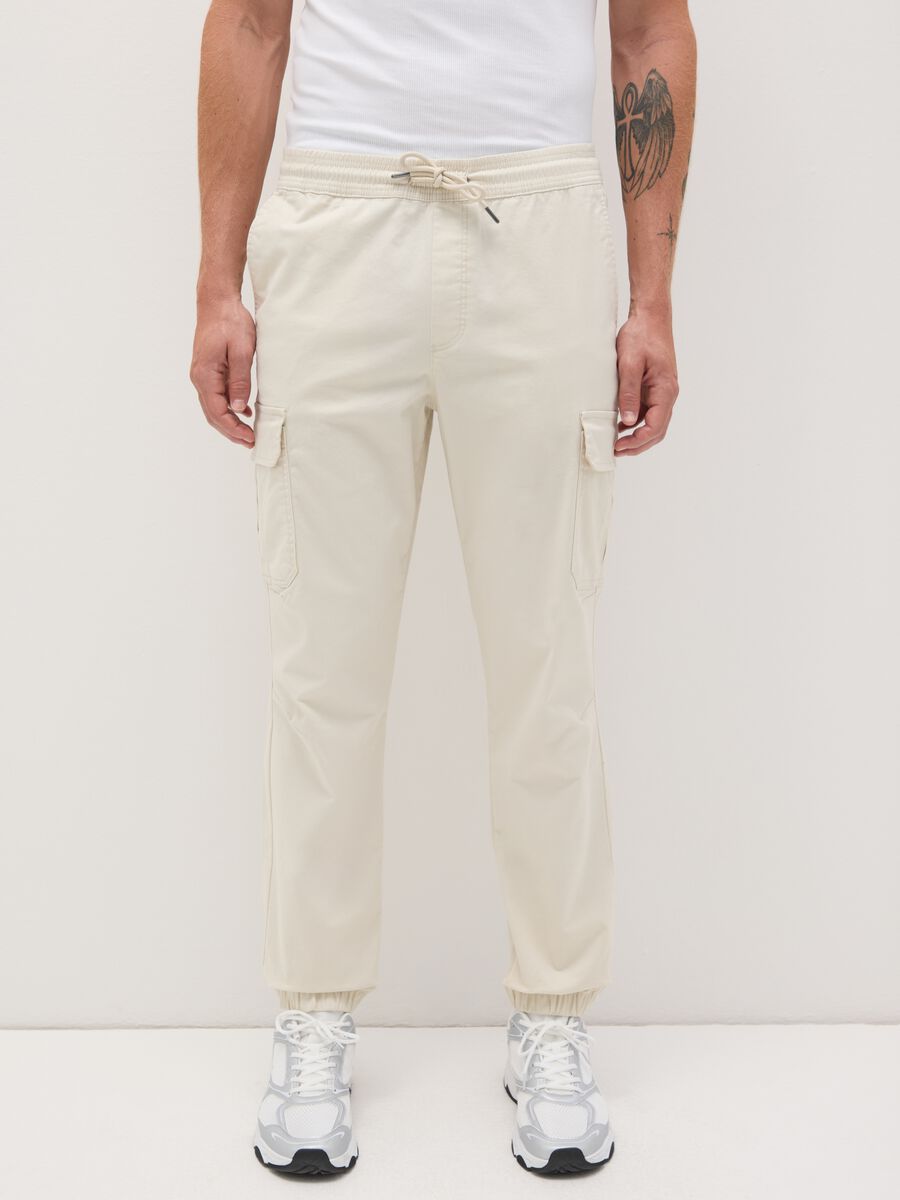 Beige B.Angel Cargo Trousers_1