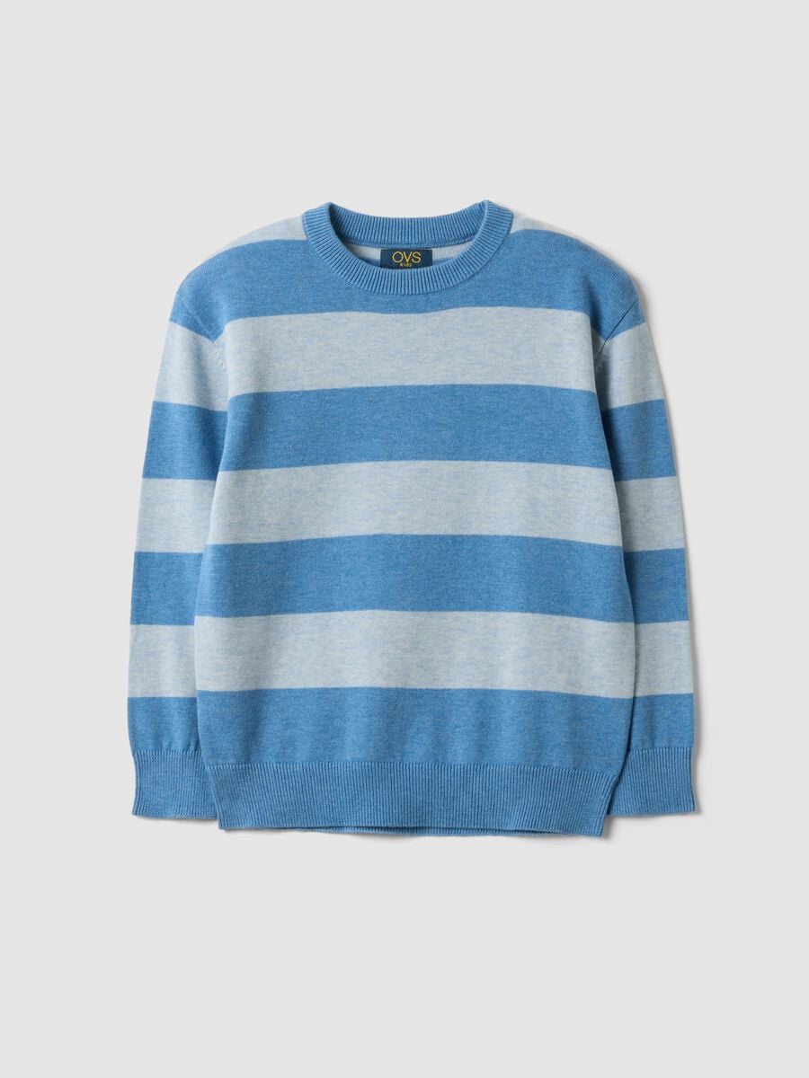 Maglia multicolor in puro cotone a righe over fit per bambino_0