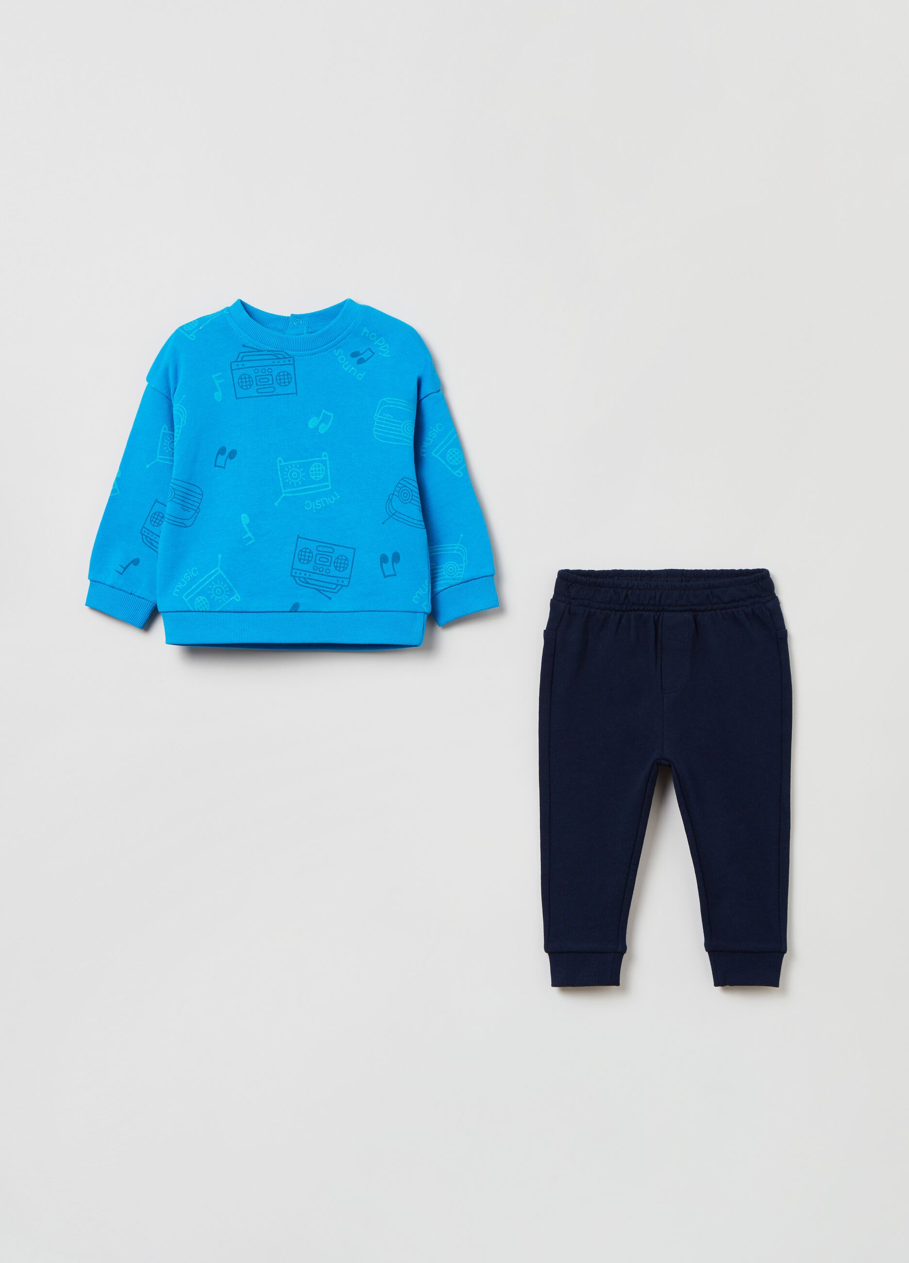 Jogging set in French Terry con stampa stereo