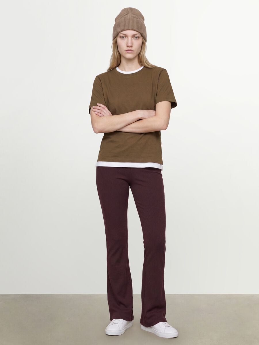Green crew-neck T-shirt in pure organic cotton, regular fit_1