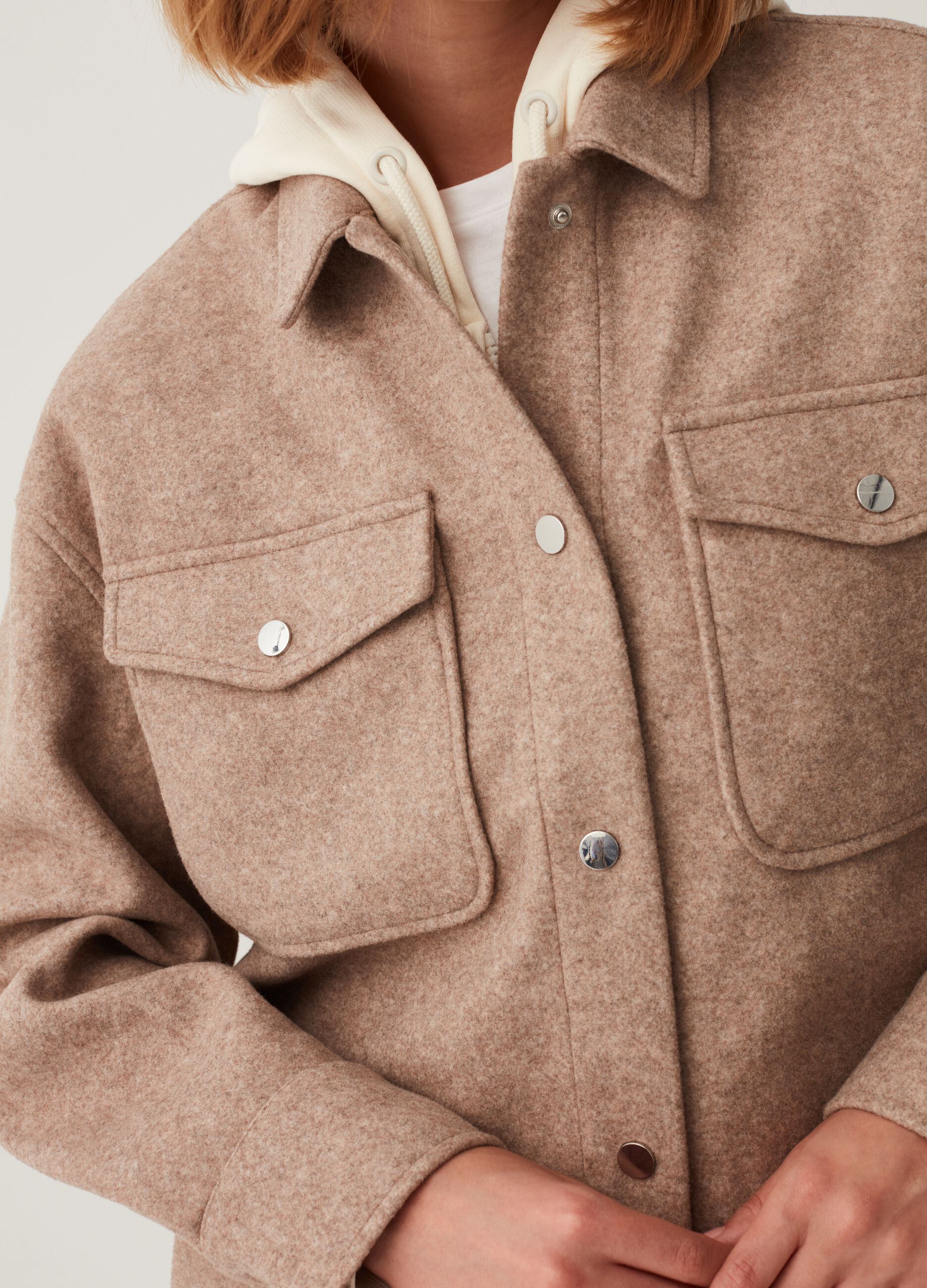 Shacket oversize in panno melange_3