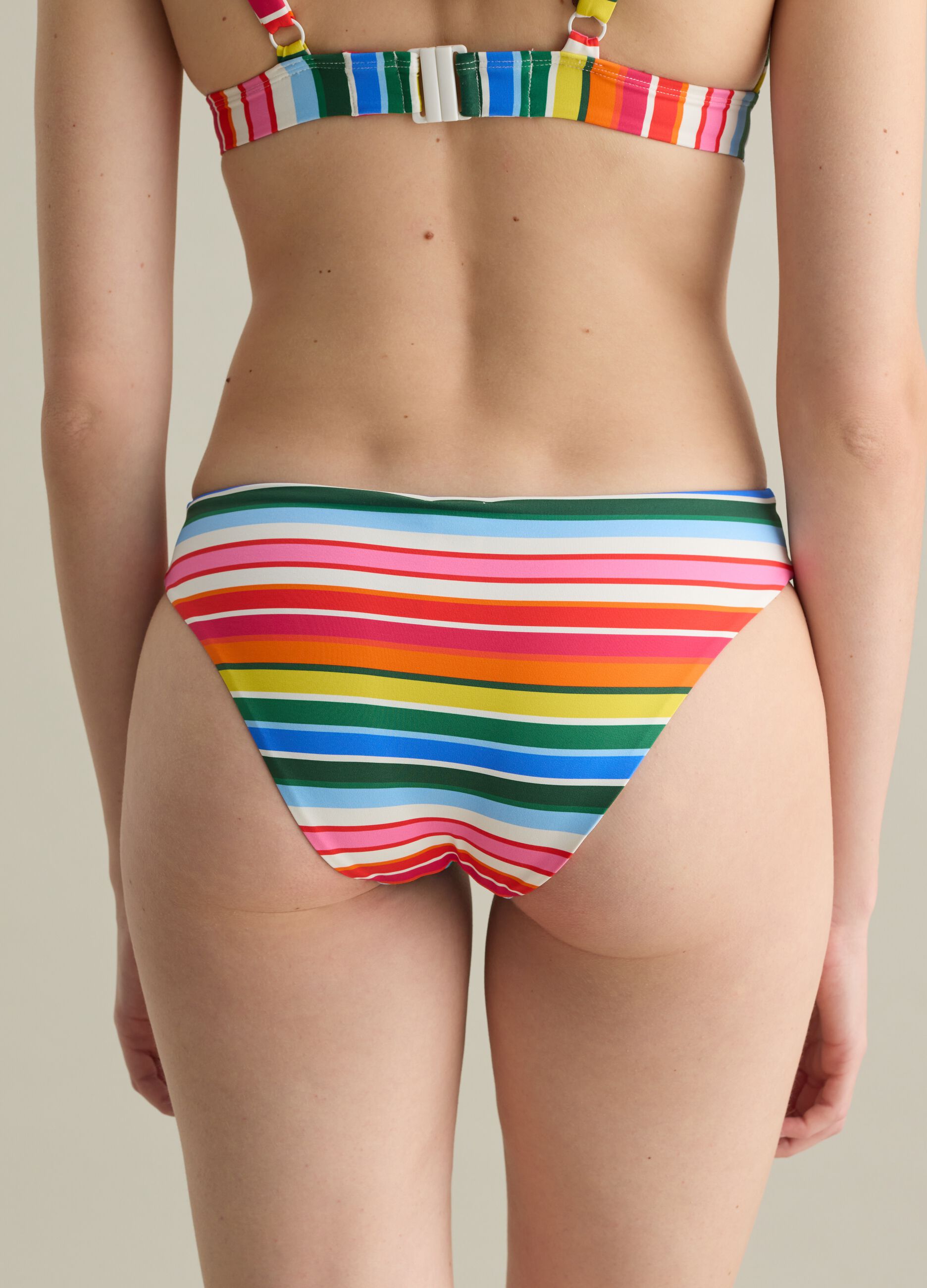 Women’s briefs in multicoloured stretch fabric with elasticated waist