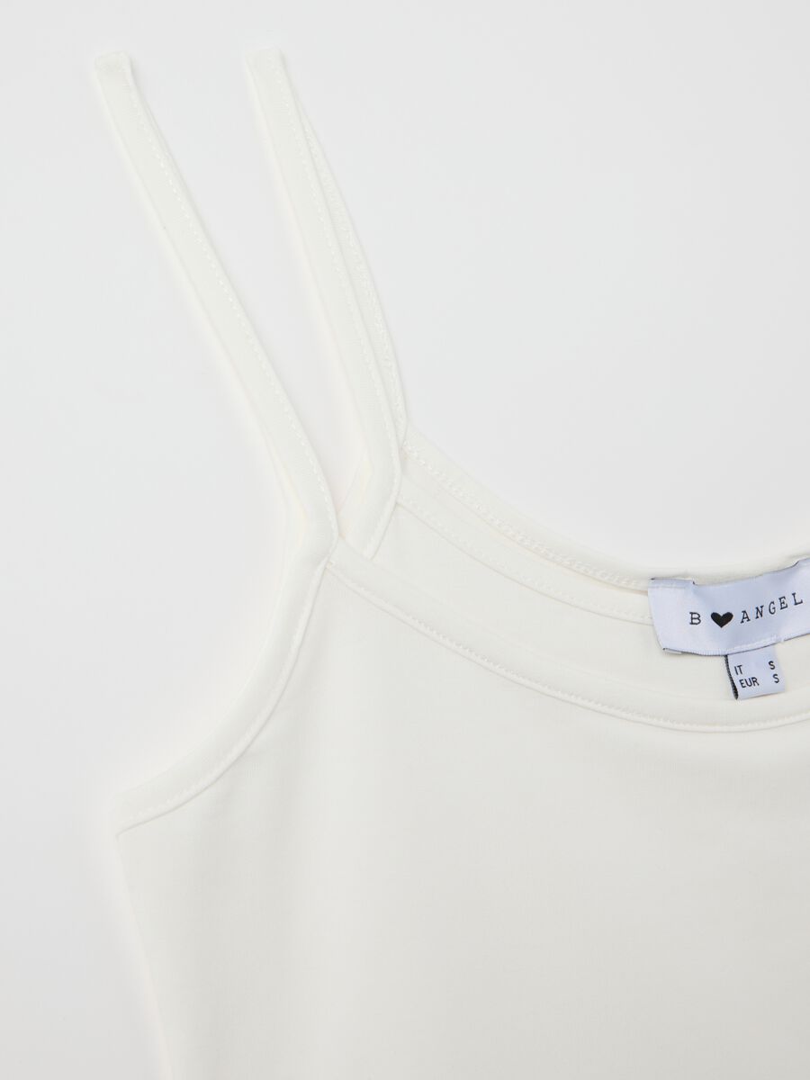 Women’s white regular-fit vest top in stretch cotton_5