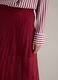 Regular fit red pleated long skirt_3