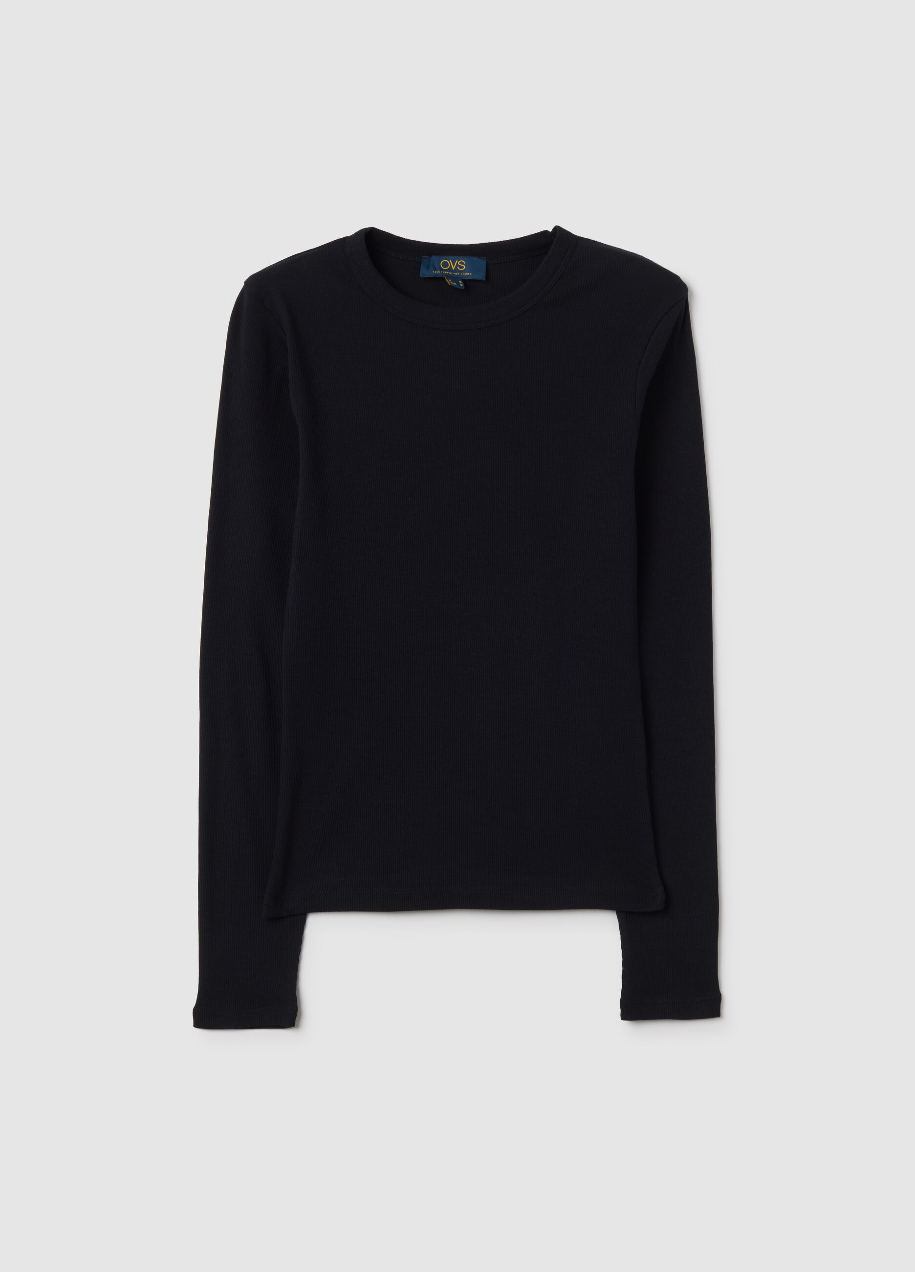 Black pure cotton regular fit T-shirt