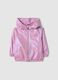 Pink waterproof girl's jacket regular fit with zip and hood_0