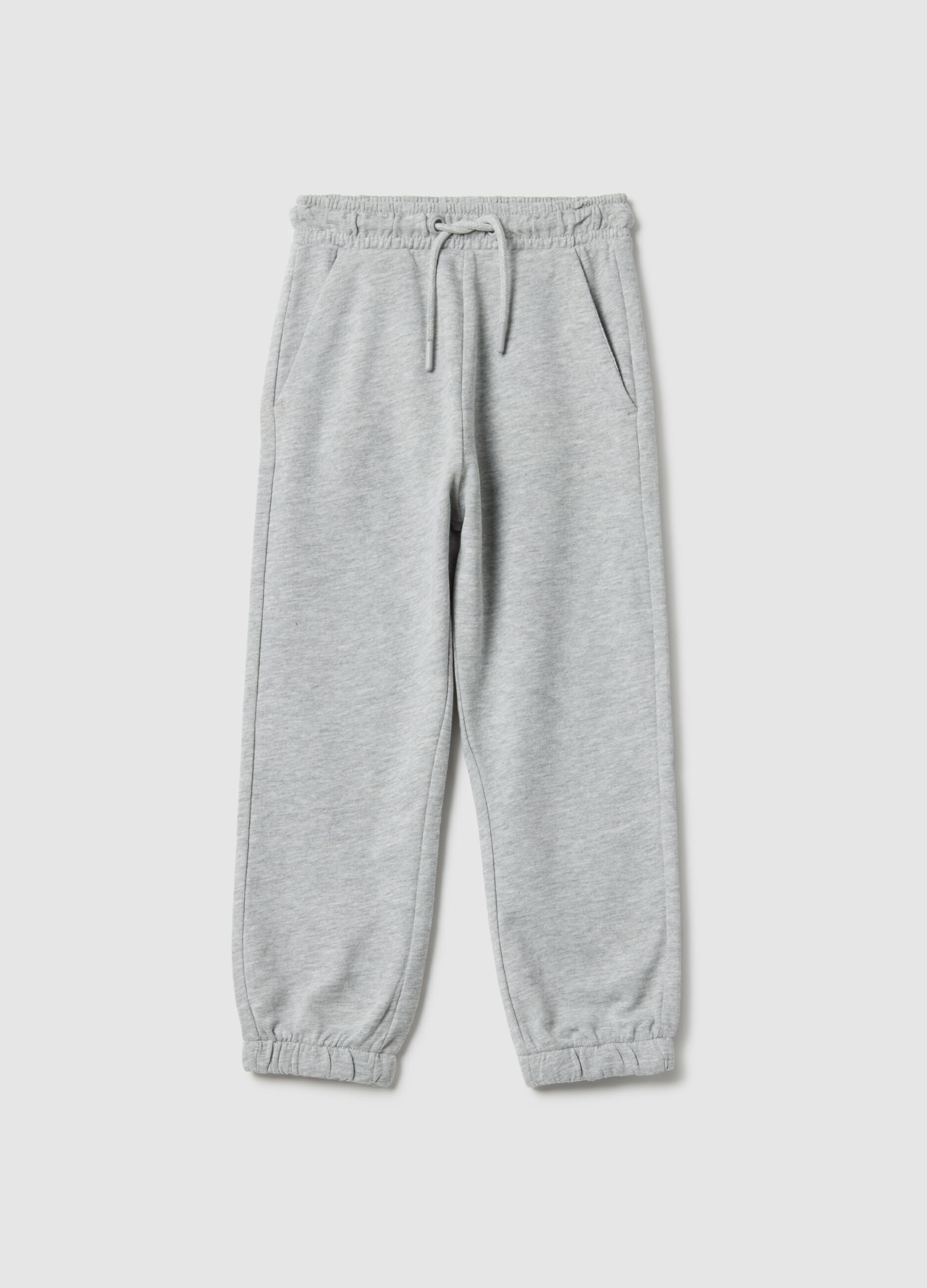 Pantaloni in puro cotone grigi regular fit per bambini