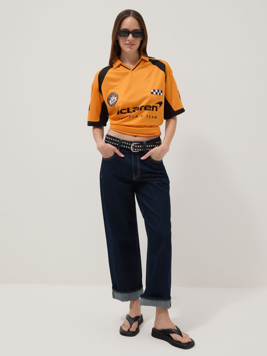 Orange short-sleeve polo shirt, regular fit_2