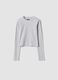 Grey organic cotton and stretch viscose T-shirt with rhinestones_3