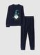 Blue Regular Fit Long Pyjamas with Christmas Motifs_4