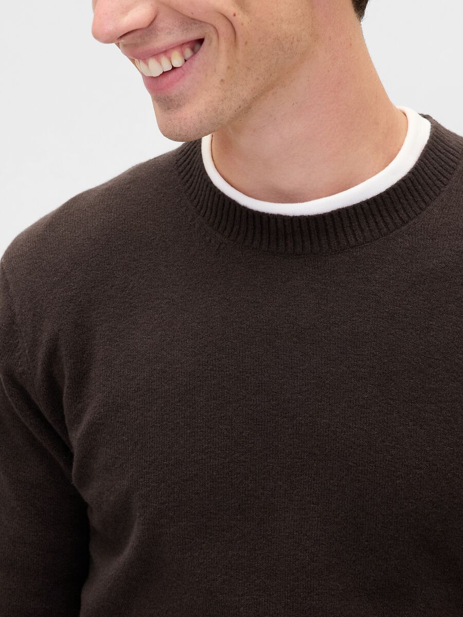 Brown Cotton Blend Jumper_3