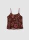 Brown pure-viscose paisley-print tank top_0