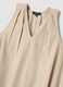 Beige midi dress in pure cotton with V-neck_5