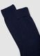 Calze midi blu in lana, viscosa e cashmere elasticizzati_1
