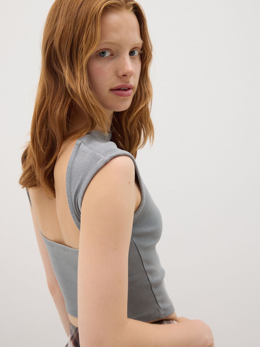 Women's Grey Cotton Blend Vest_2