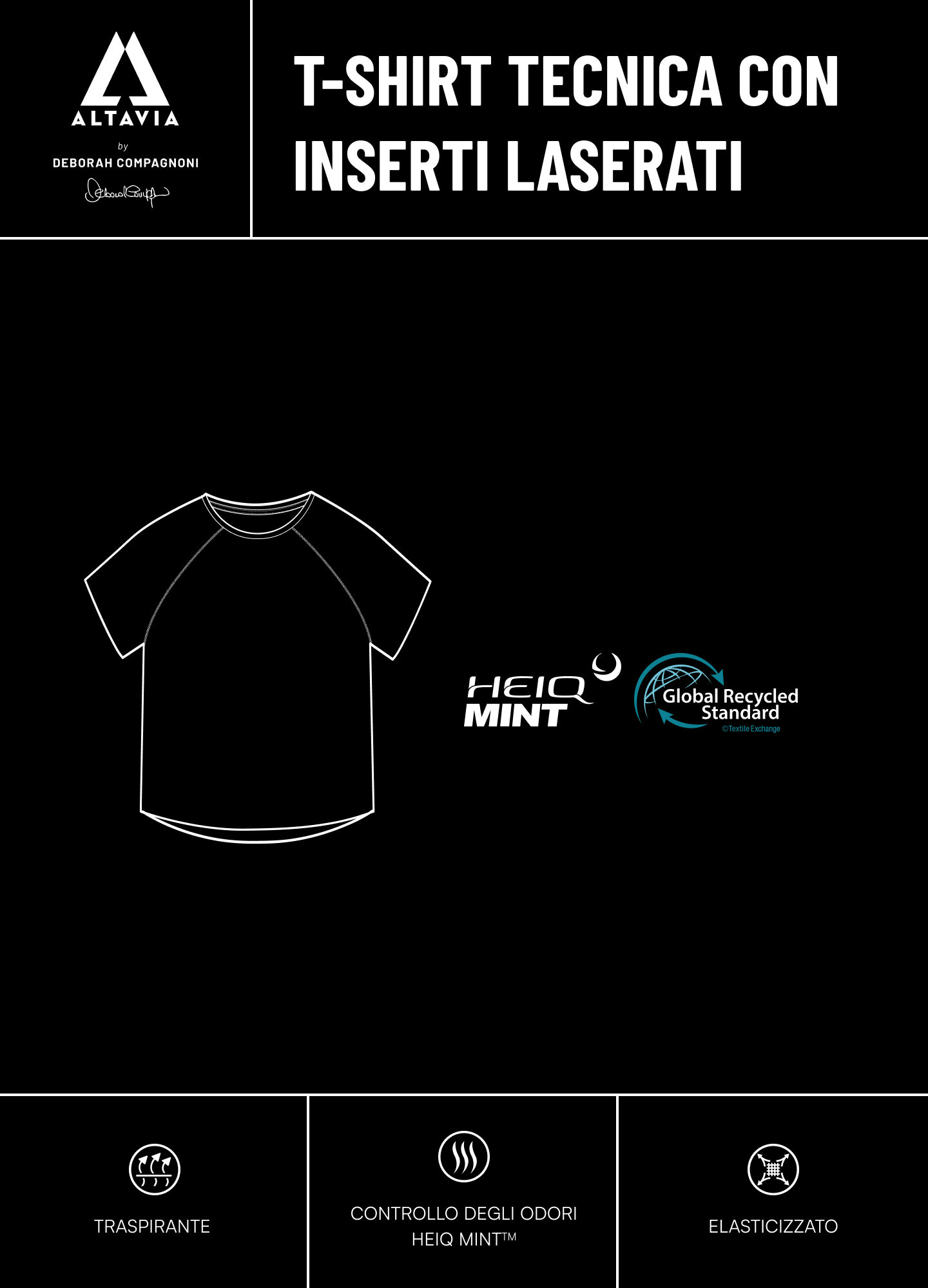 T-shirt tecnica con inserti laserati ALTAVIA WITH DEBORAH COMPAGNONI