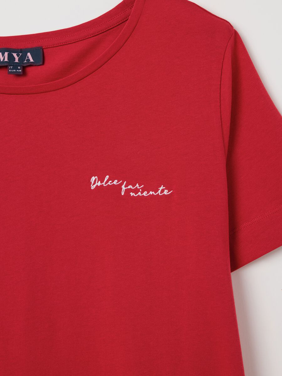 Red pure cotton Mya T-shirt_1