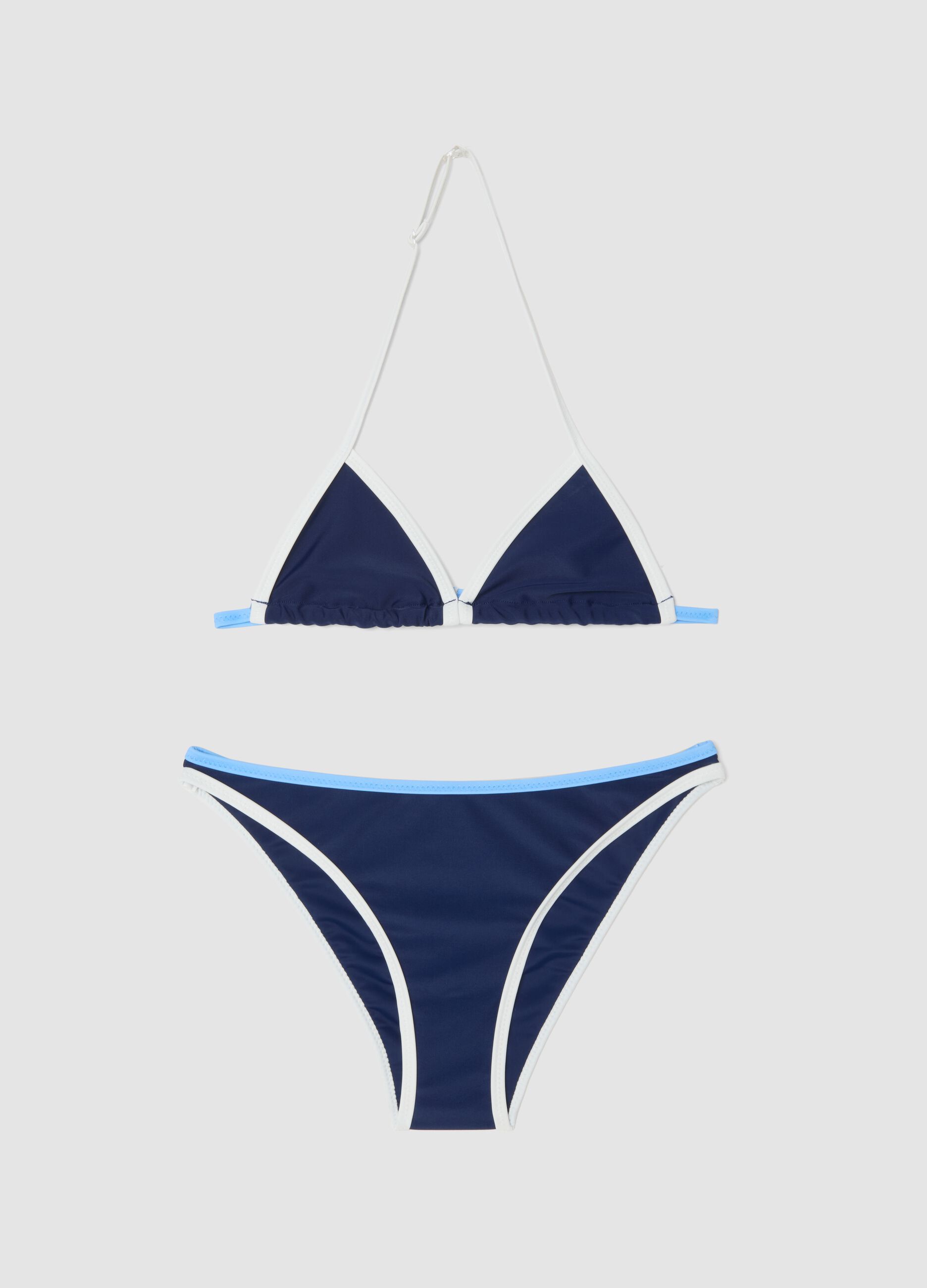Blue triangle bikini for girls