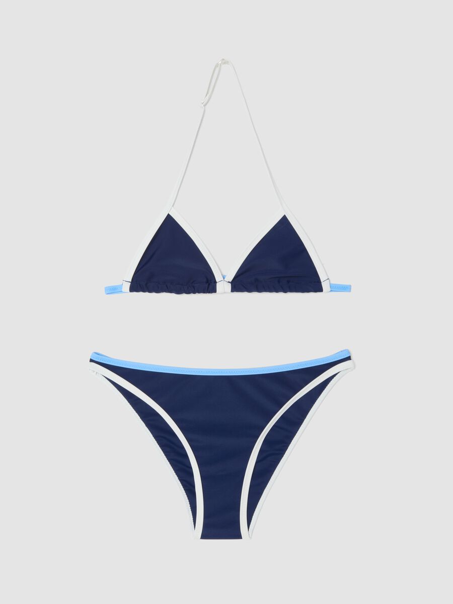 Blue triangle bikini for girls_0
