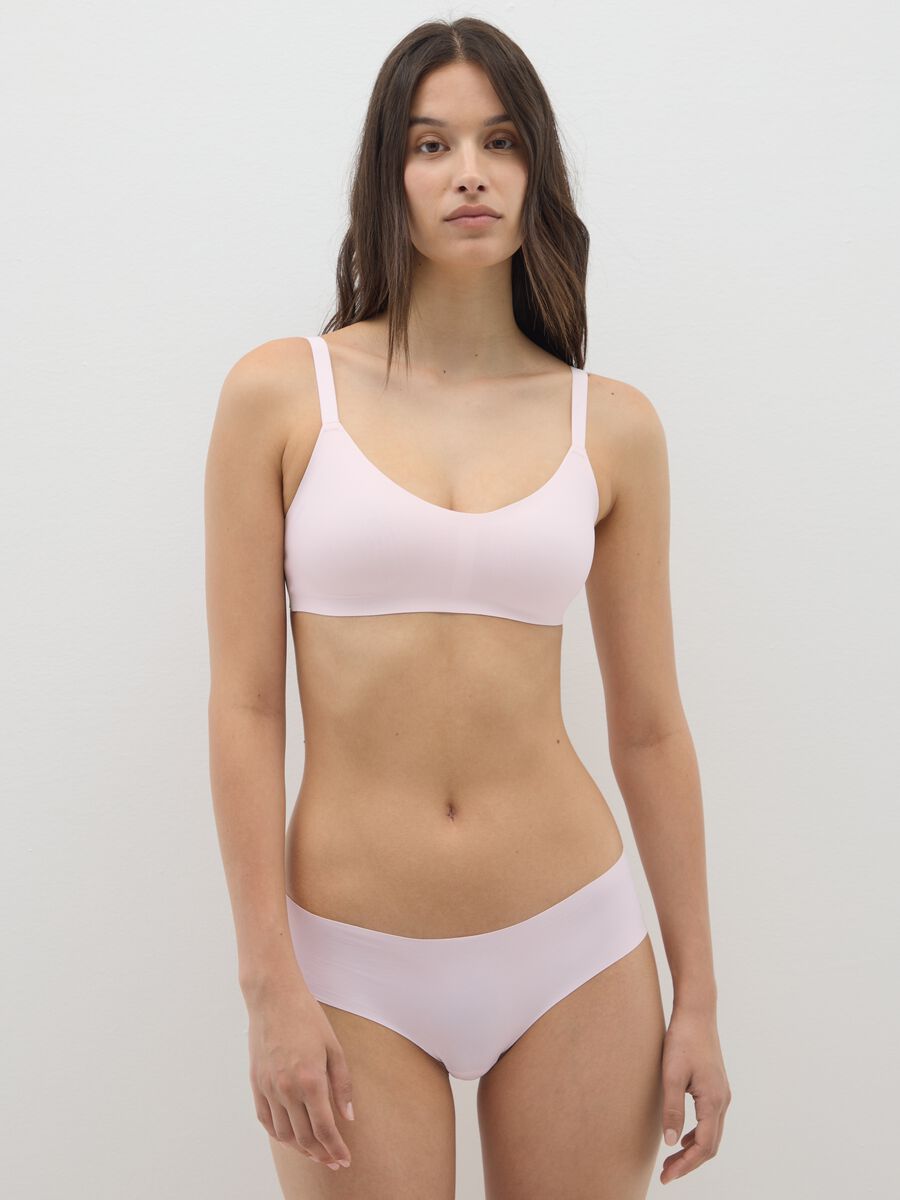 Pink Stretch Fabric Bra_1