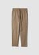 Beige cotton-linen blend pyjama trousers, relaxed fit_4