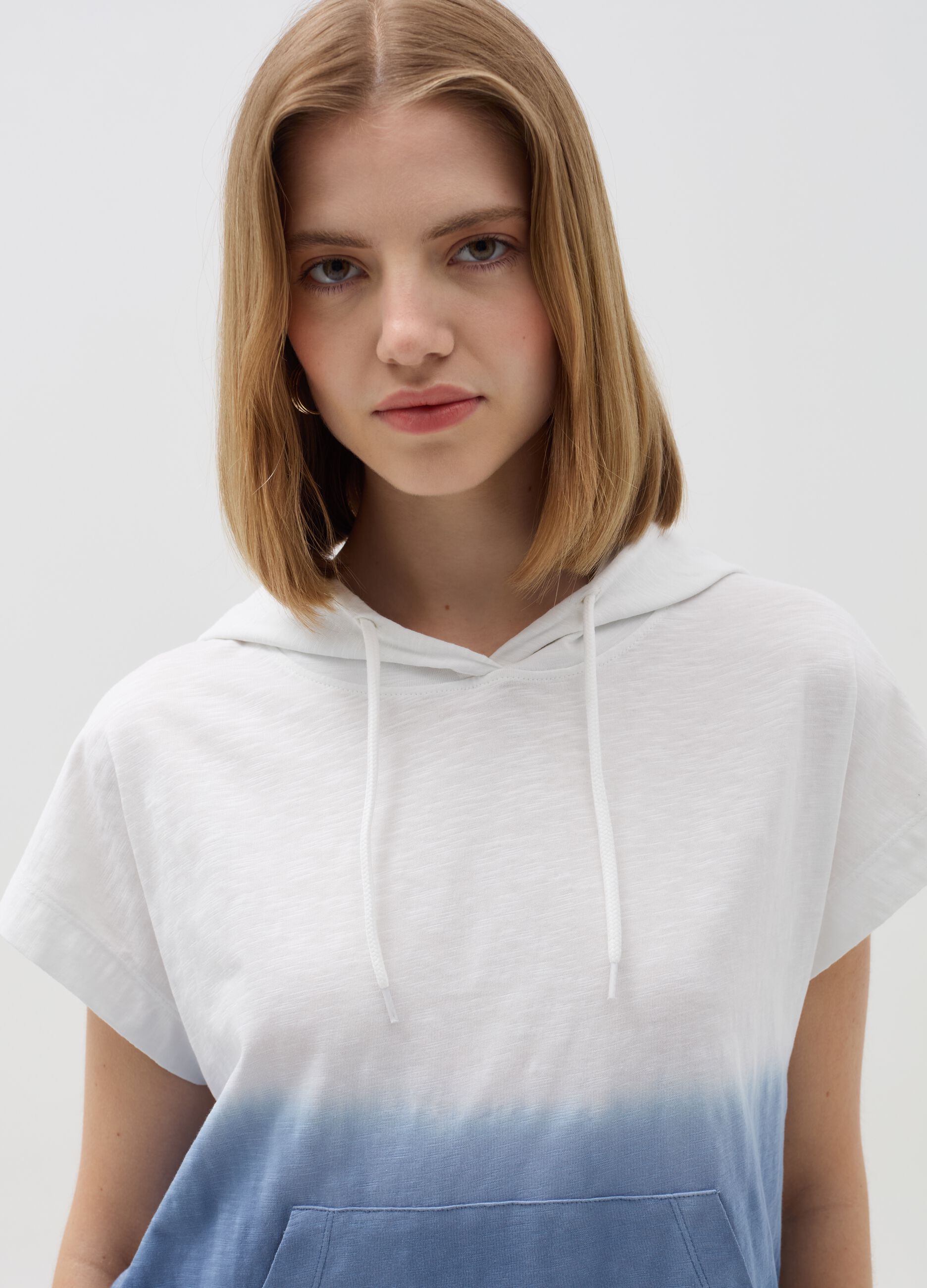 Essential dip-dye T-shirt with hood