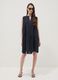 Blue sleeveless pure linen dress, regular fit_0