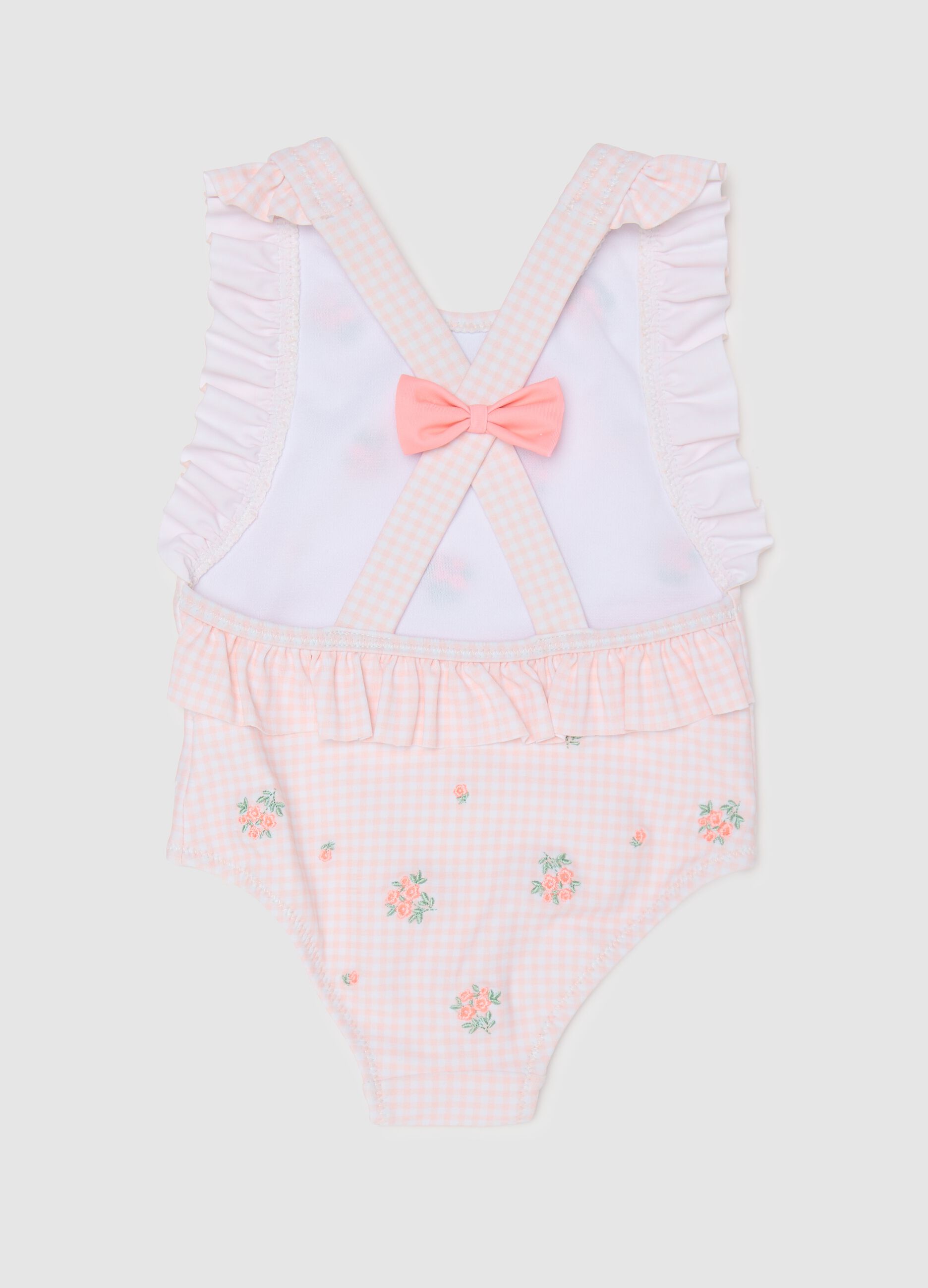 Girls’ swimsuit in multicoloured stretch fabric