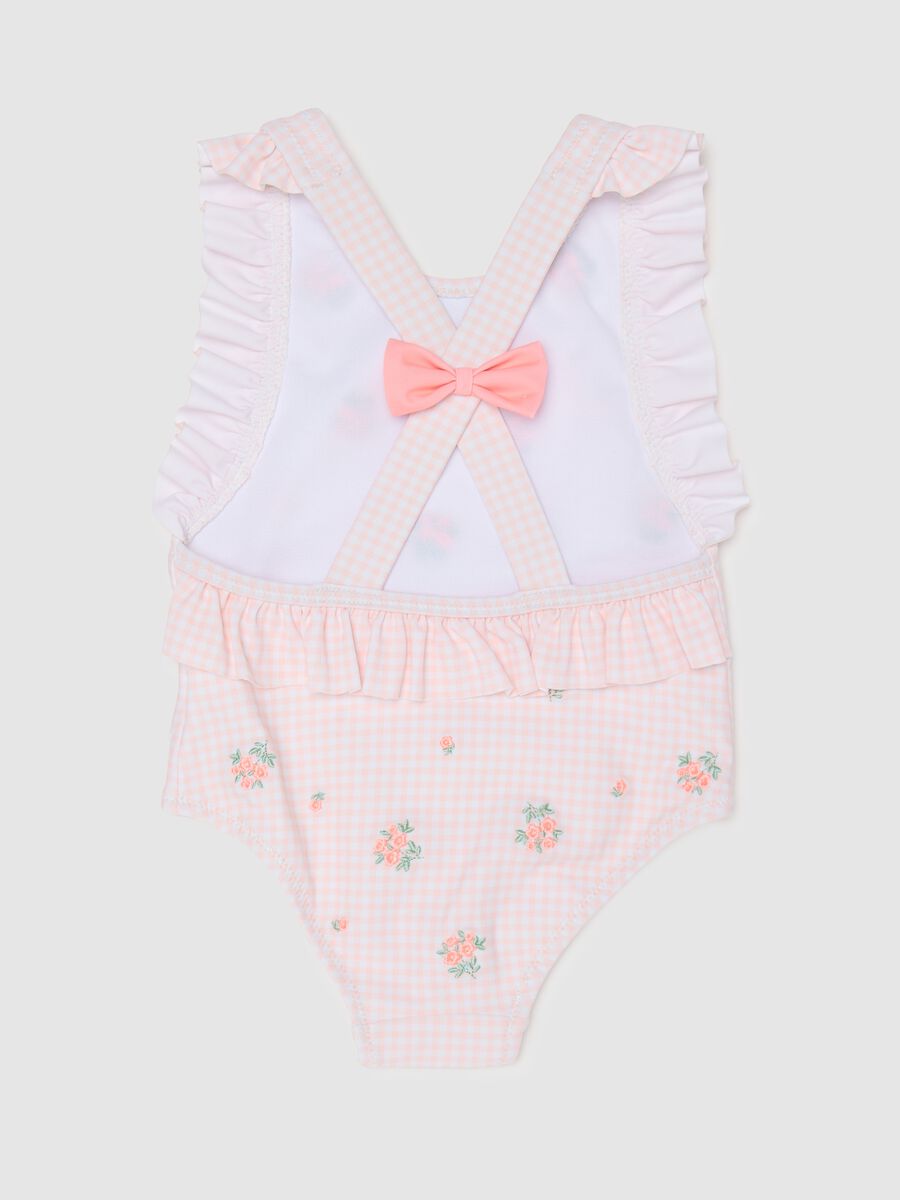 Girls’ swimsuit in multicoloured stretch fabric_1