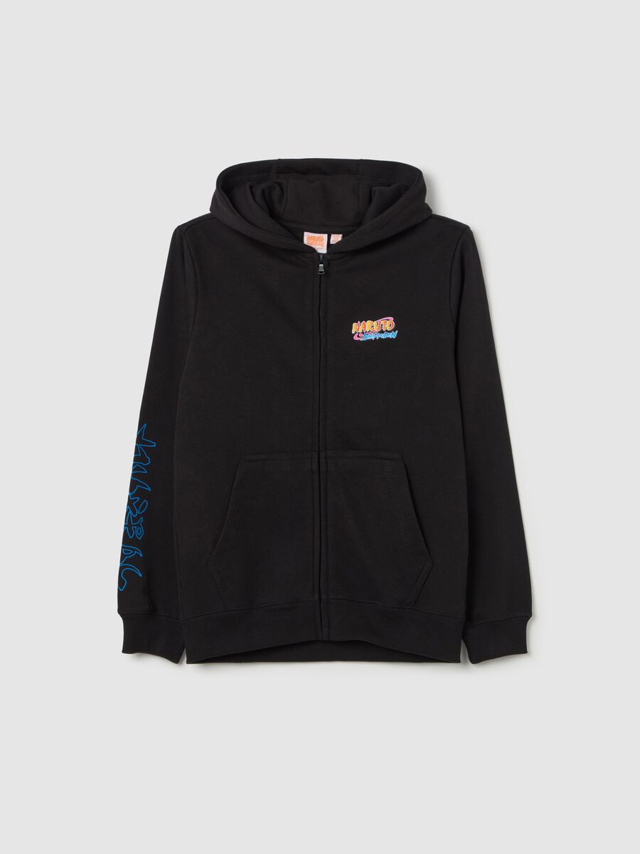 Full-zip sweatshirt with hood and Naruto print_3