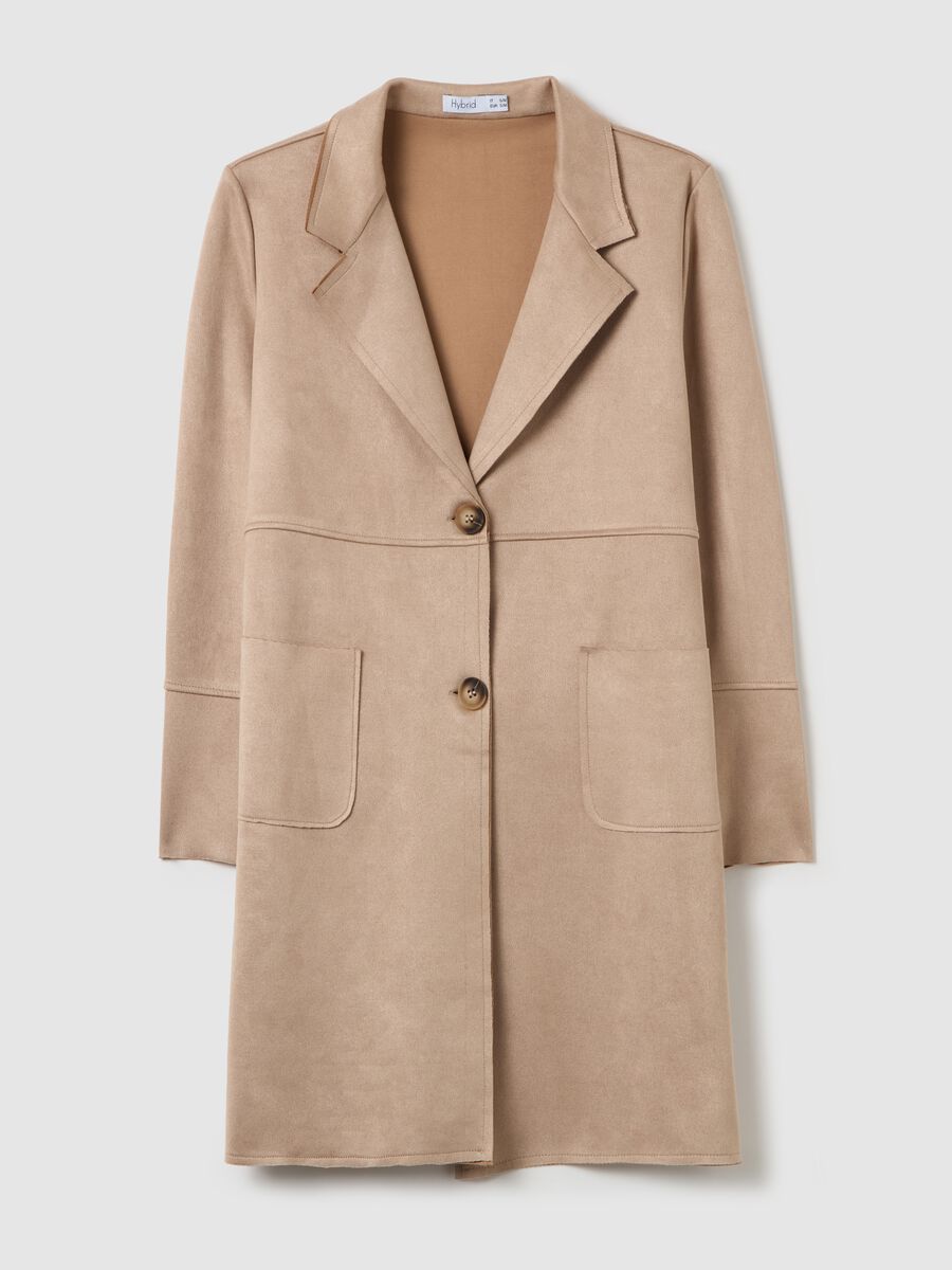 Long suede jacket with buttons_4