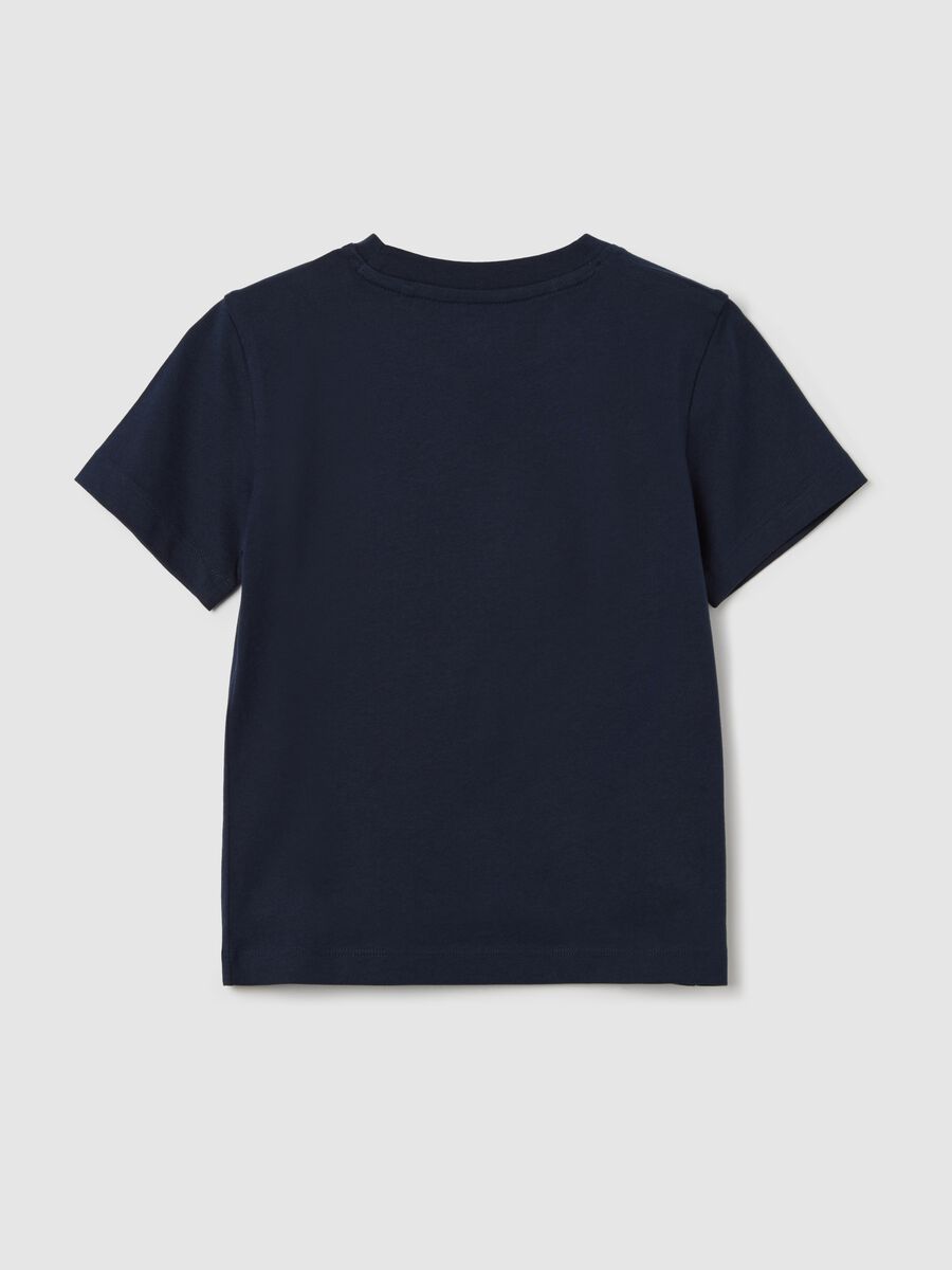 Blue T-shirt with palm print_1