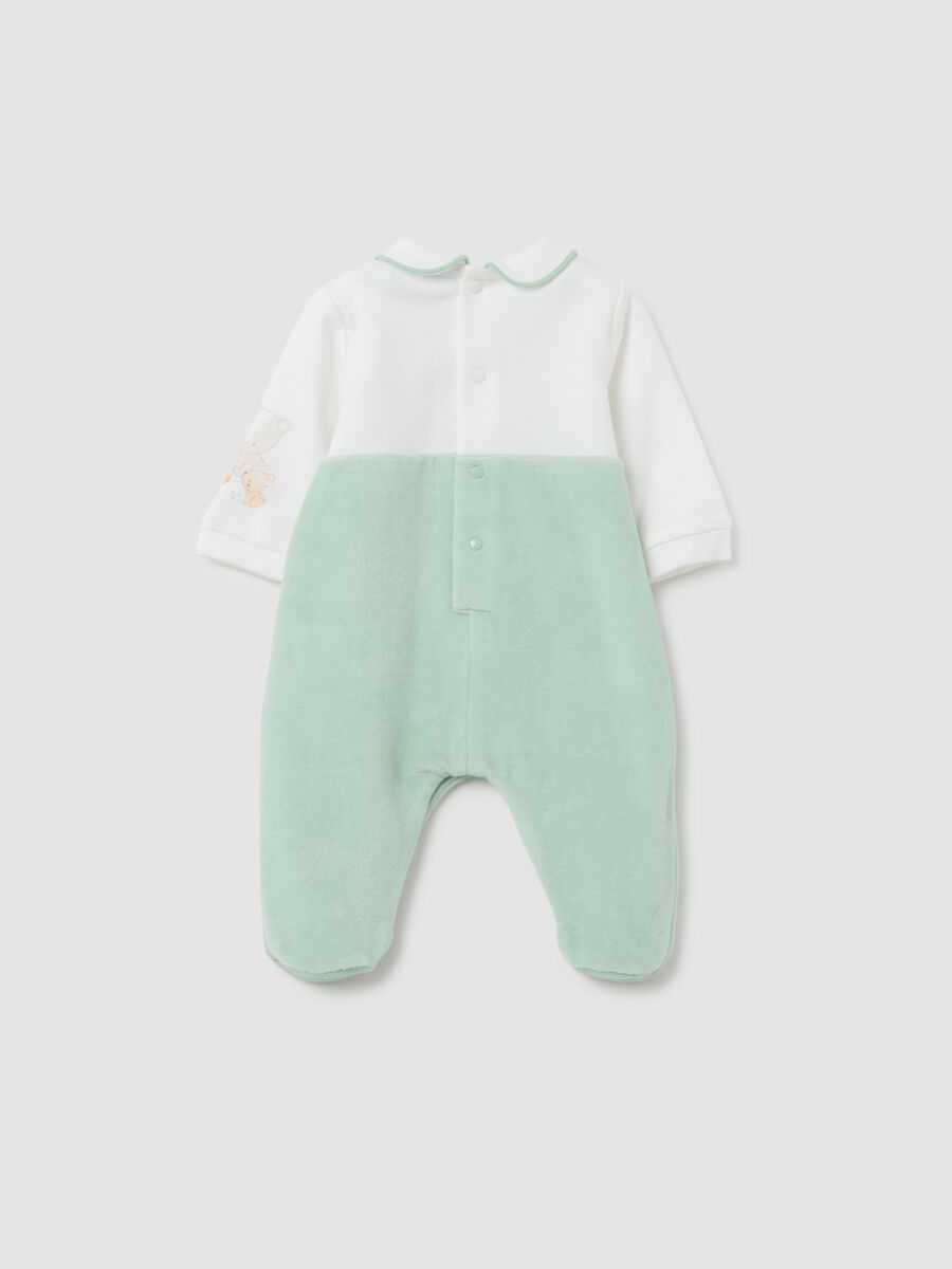 Tutina verde per neonato in misto cotone_1
