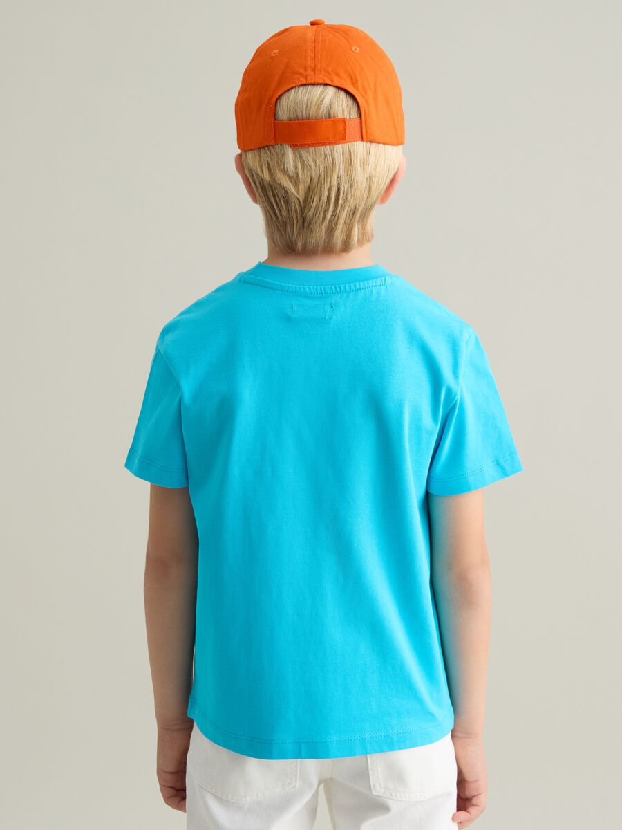 Light blue cotton T-shirt with round neck_4