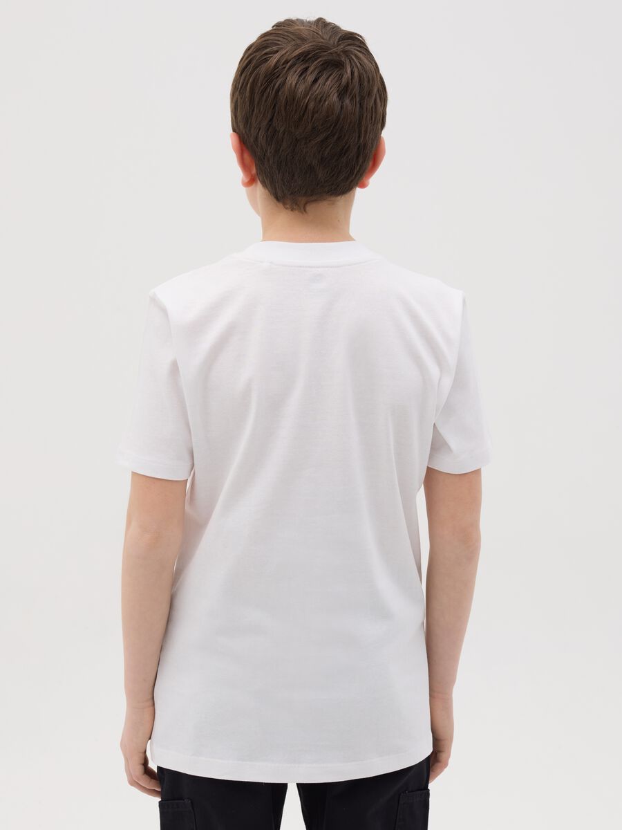 T-shirt in cotone con stampa lettering _2