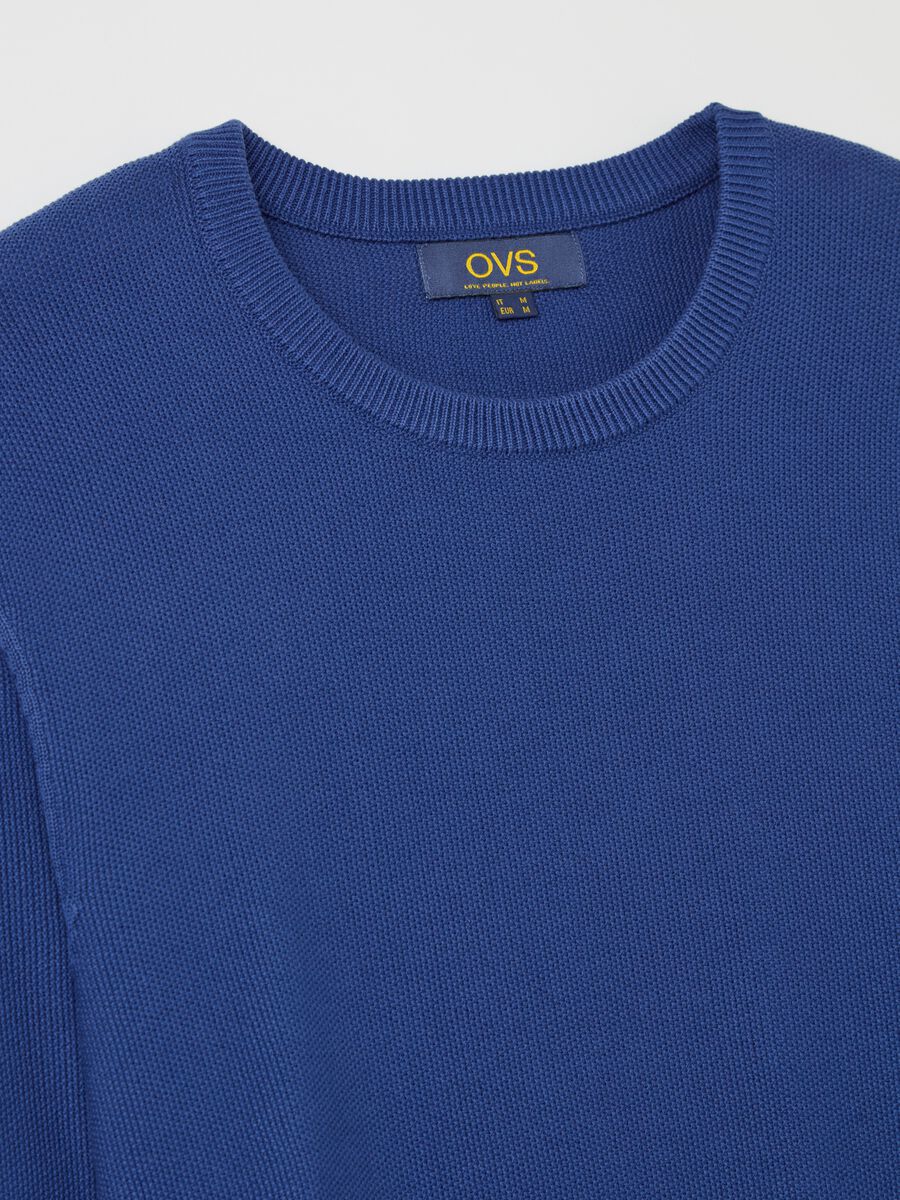 Cotton pullover with micro weave_5