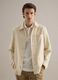 White regular fit linen-cotton blend jacket_1