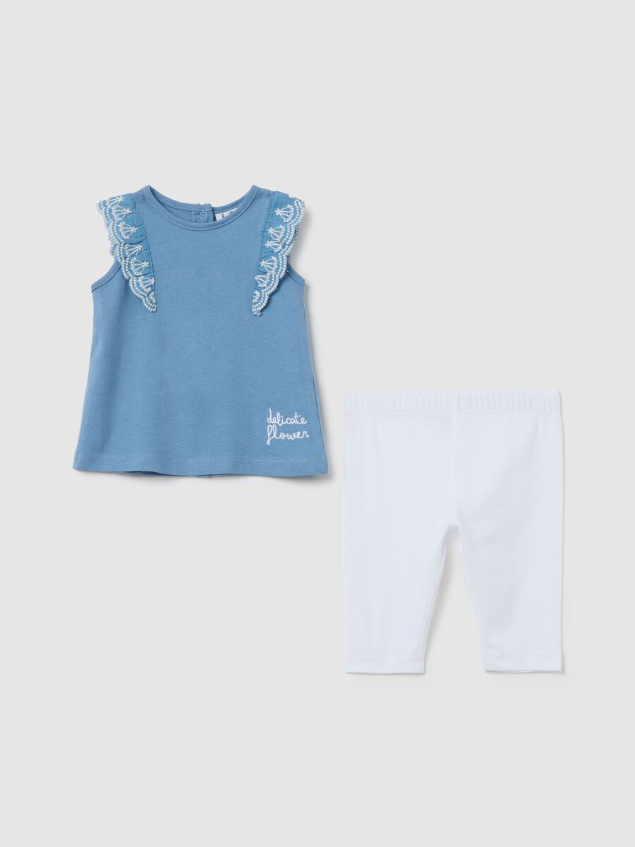 Light blue and white set in 100% cotton_0