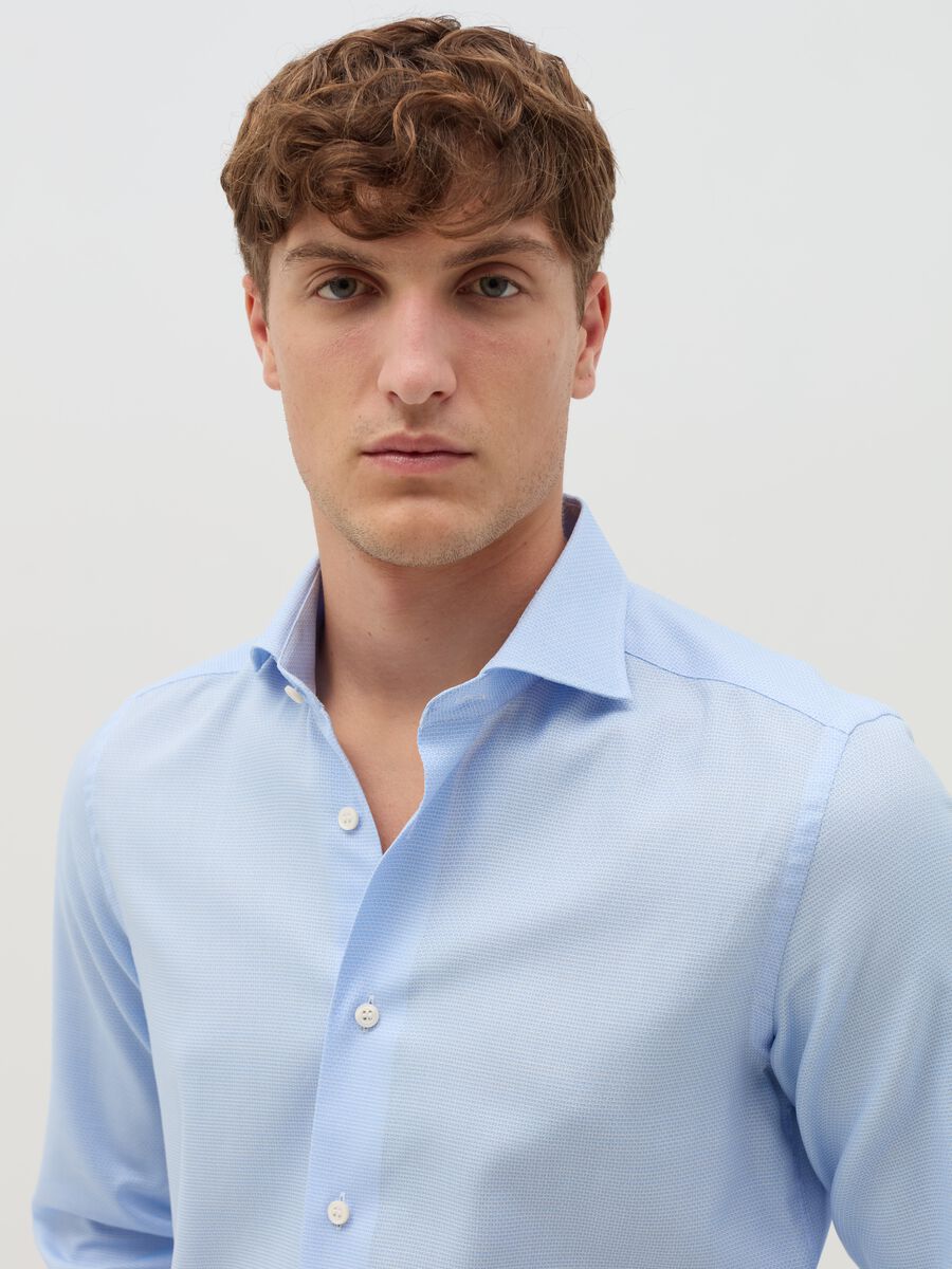 Slim-fit shirt with micro pattern_1