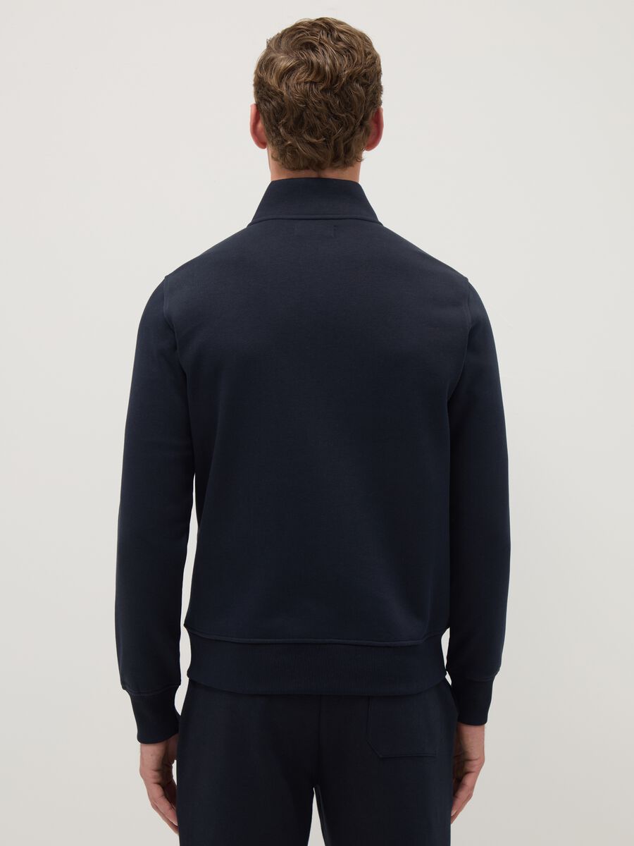 Blue cotton-blend sweatshirt regular fit with full zip_2