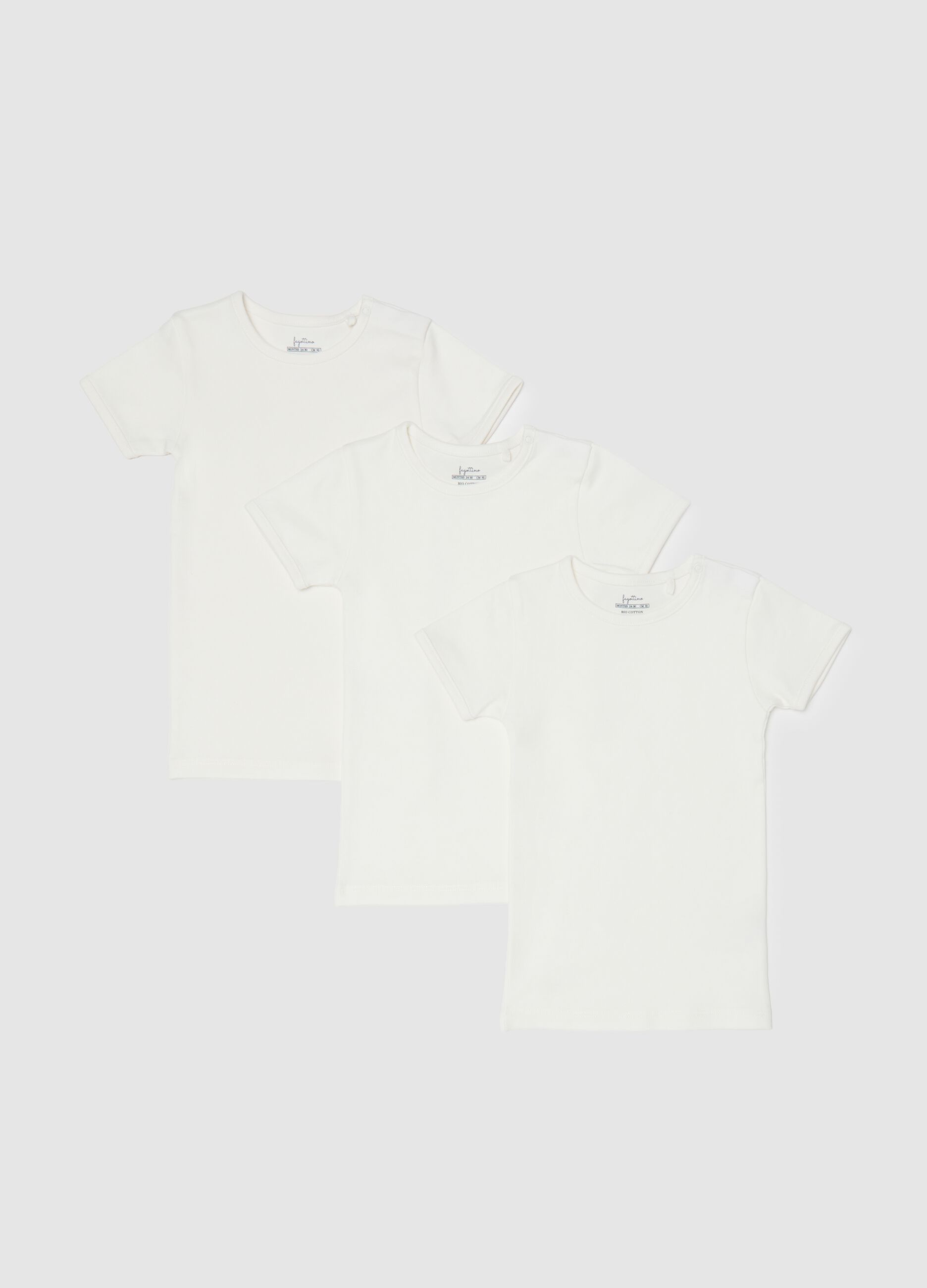 Tripack t-shirt da neonato in puro cotone bianche regular fit