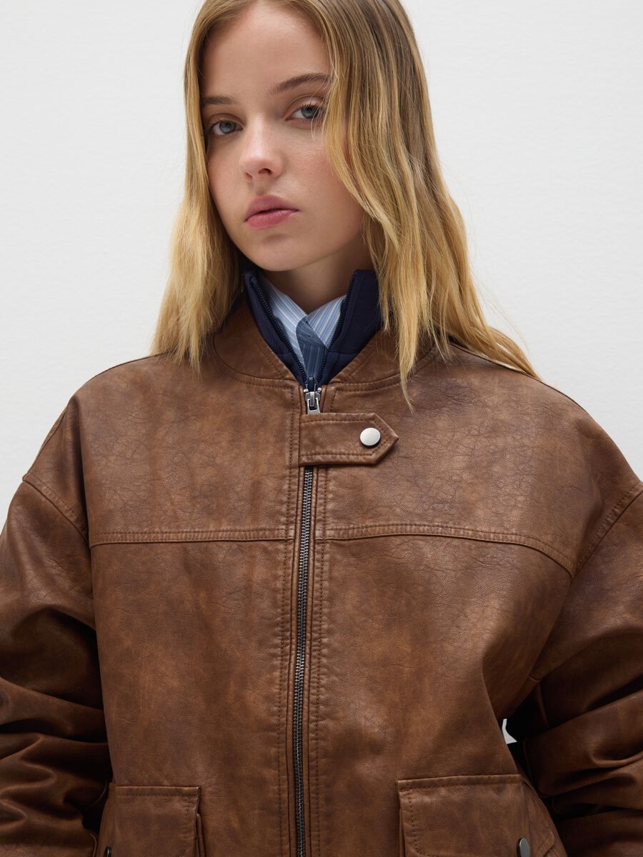 Brown regular fit jacket_2