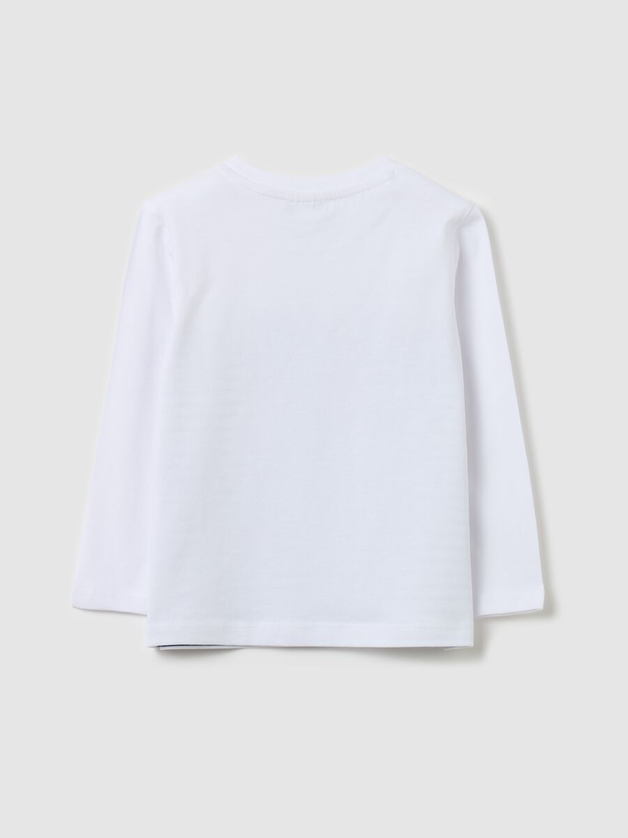 Cotton T-shirt with print and long sleeves_1