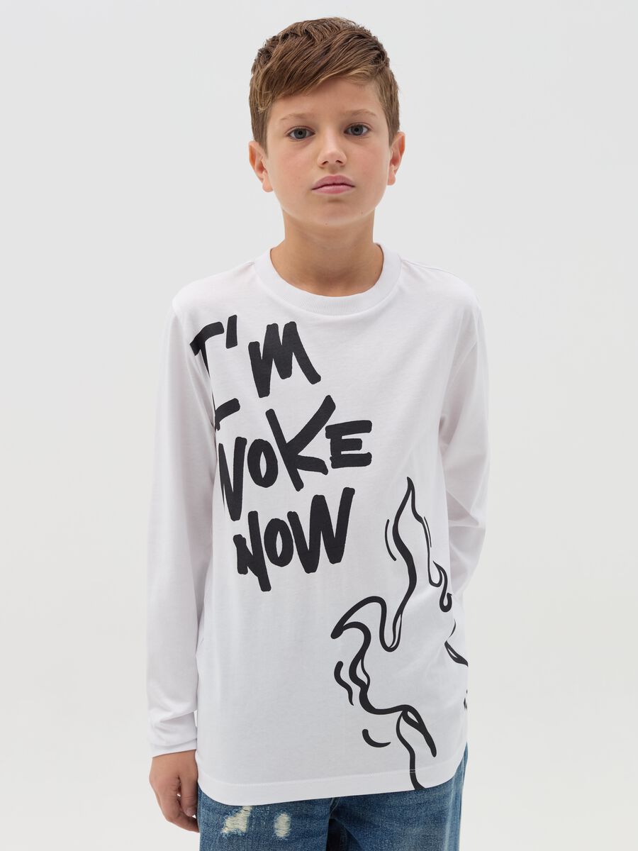 T-shirt a maniche lunghe con stampa_0
